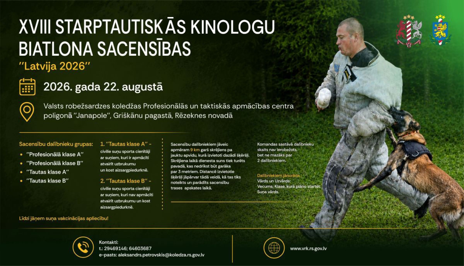Kinologu biatlona sacensības afiša
