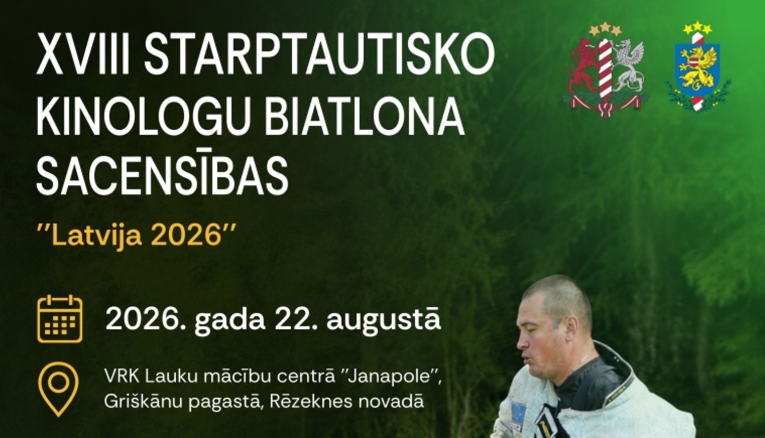 Kinologu biatlona sacensību afiša