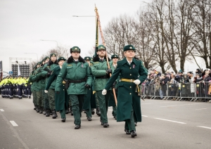 Militārajā parādē Valsts robežsardzi pārstāvēja  Valsts robežsardzes koledžas vienība
