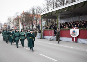 Militārajā parādē Valsts robežsardzi pārstāvēja  Valsts robežsardzes koledžas vienība