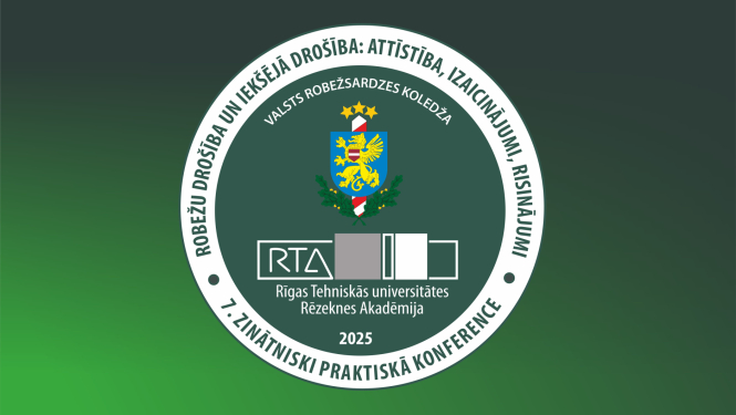 Valsts robežsardzes koledžas un Rīgas Tehniskās universitātes Rēzeknes Akadēmijas un citu valsts augtākās izglītības iestāžu docētāju un studējošo 7.zinātniski praktiskās konferences „ROBEŽU DROŠĪBA UN IEKŠĒJĀ DROŠĪBA: ATTĪSTĪBA, IZAICINĀJUMI UN RISINĀJUMI” logo