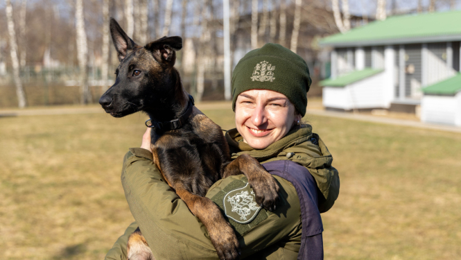 Valsts robežsardzes koledžā iegādāti jauni kucēni