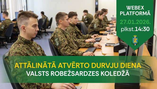 Atvērto durvju diena Valsts robežsardzes koledžā 2026.gada 27.janvārī plkst. 14:30