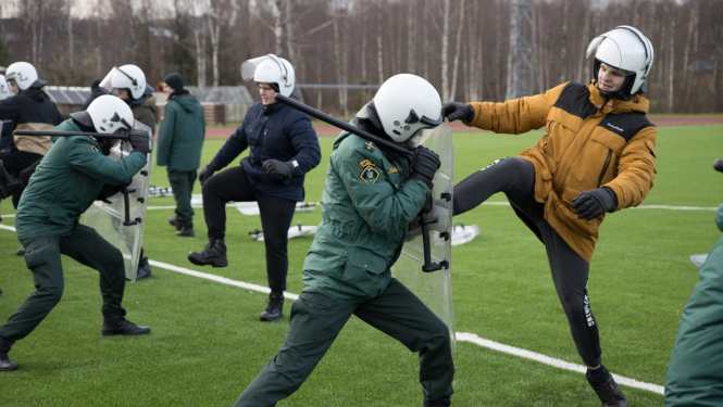 Valsts robežsardzes koledžas kadeti piedalījās mācību nodarbībā “Pūļa kontrole” Nr.1