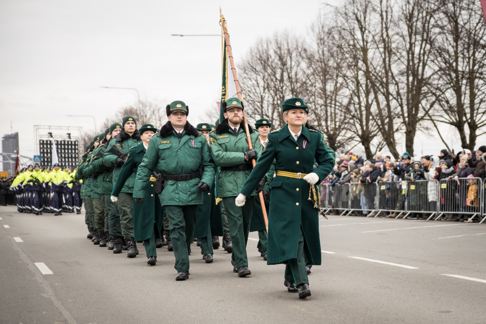 Militārajā parādē Valsts robežsardzi pārstāvēja  Valsts robežsardzes koledžas vienība