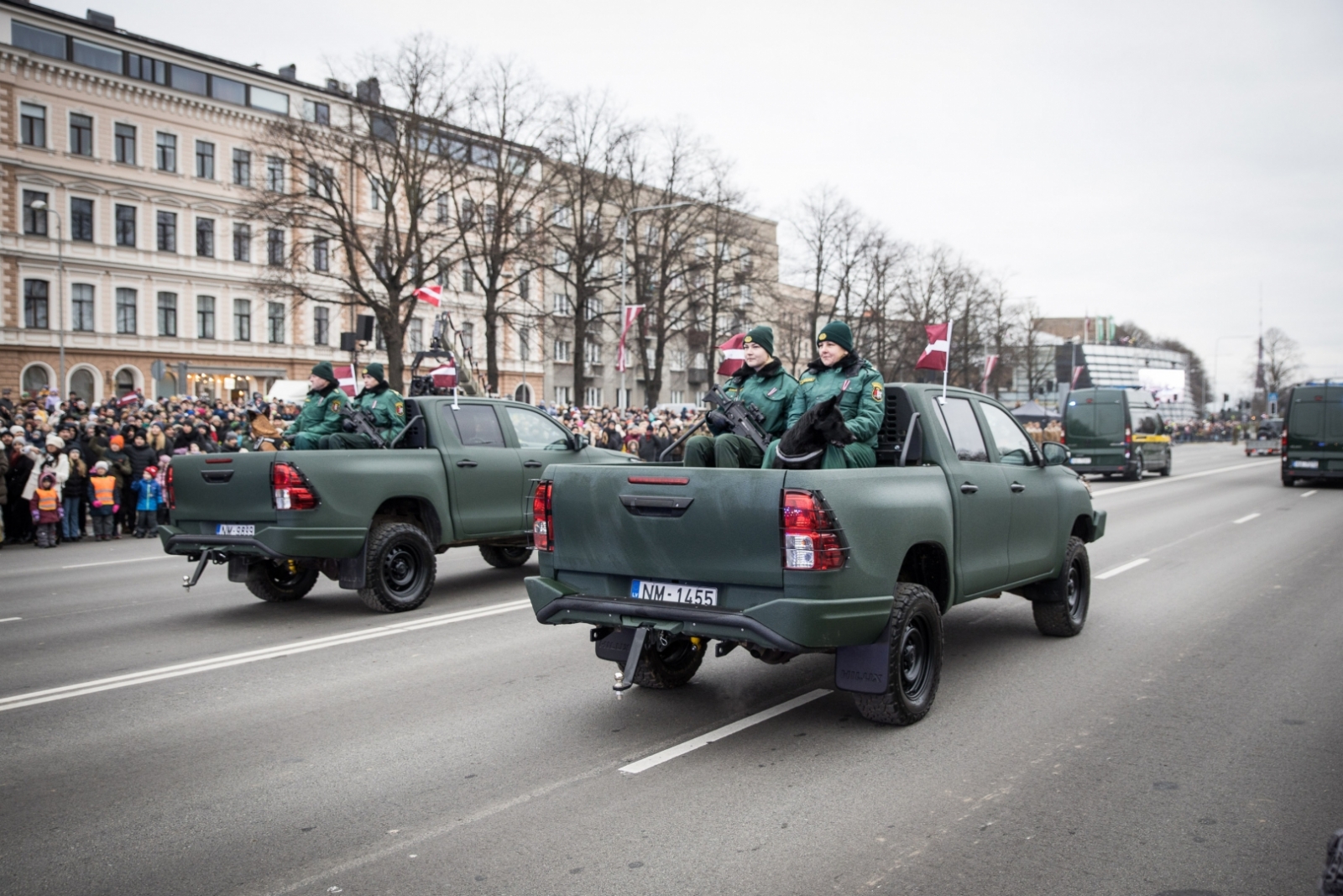 Militārajā parādē Valsts robežsardzi pārstāvēja  Valsts robežsardzes koledžas vienība