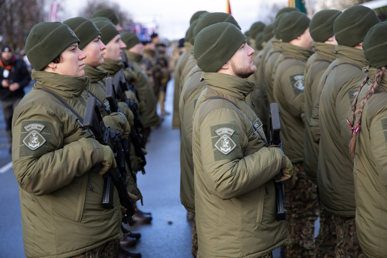 Valsts robežsardzes koledžas vienība piedalījās militārajā parādē Rīgā, 18.11.2025