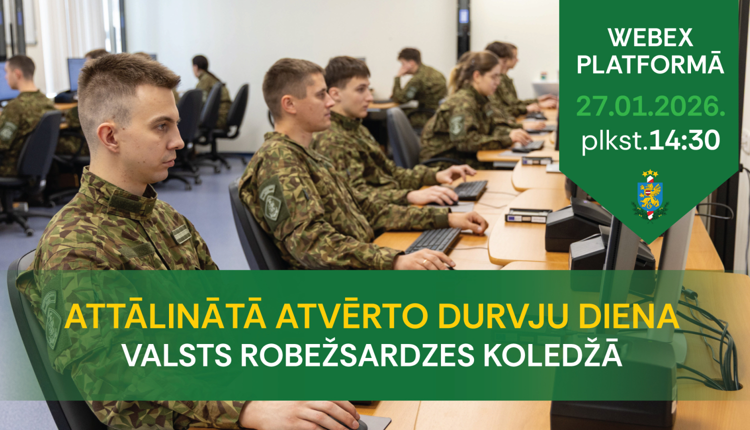 Atvērto durvju diena Valsts robežsardzes koledžā 2026.gada 27.janvārī plkst. 14:30