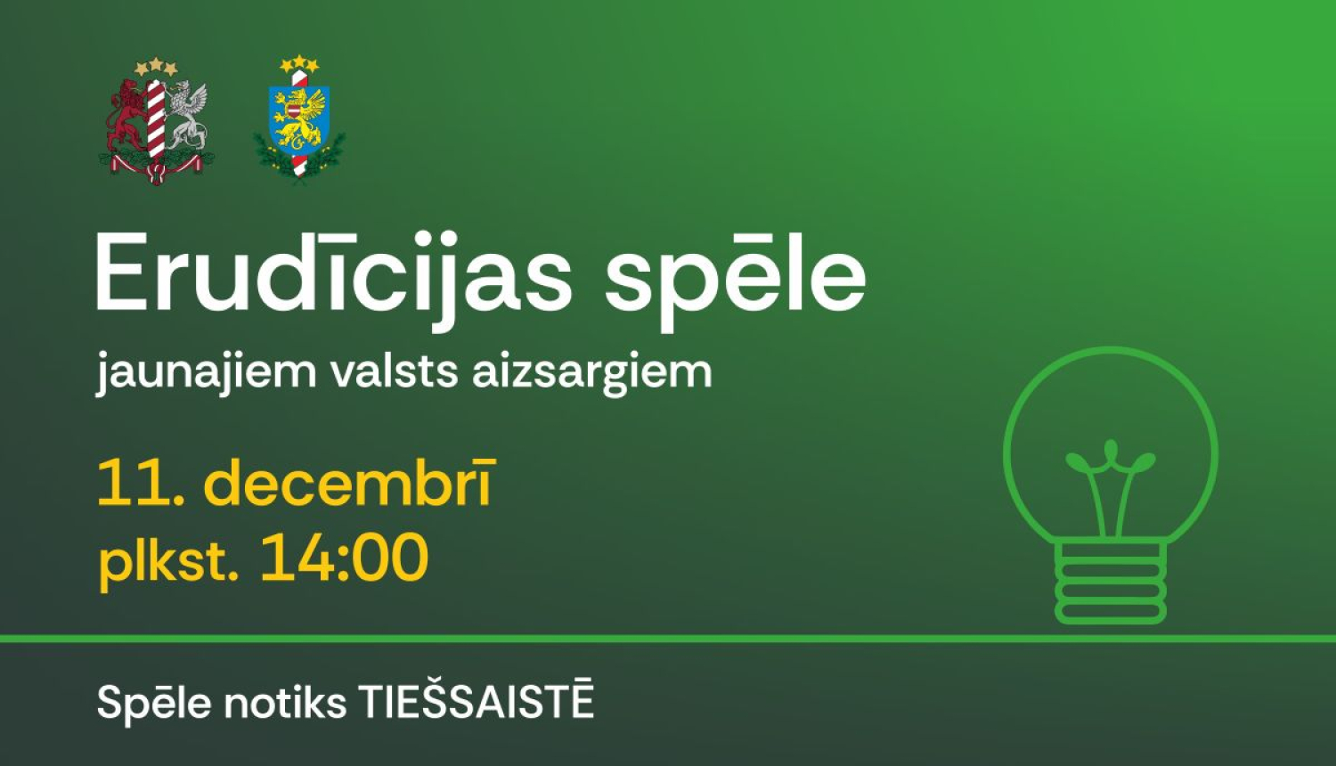 Erudīcijas spēle jaunajiem Latvijas aizsargiem - plakāts