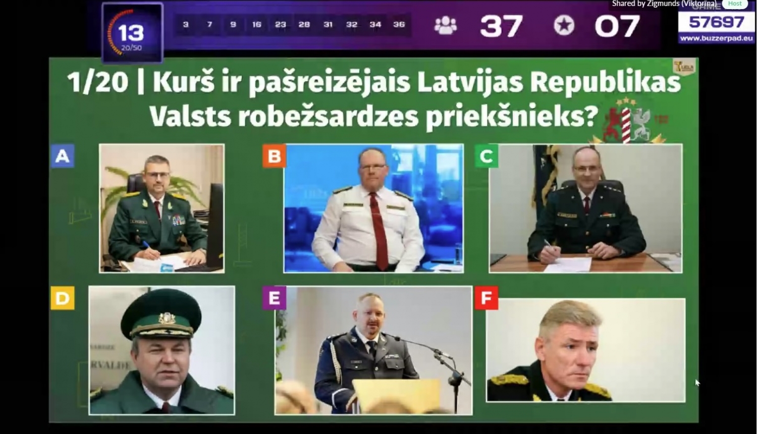 Latvijas skolēni parāda zināšanas Valsts robežsardzes erudīcijas spēlē Nr.2